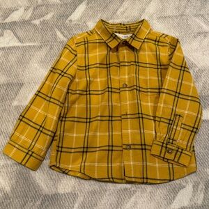 Zara Baby Mustard Plaid Flannel Shirt